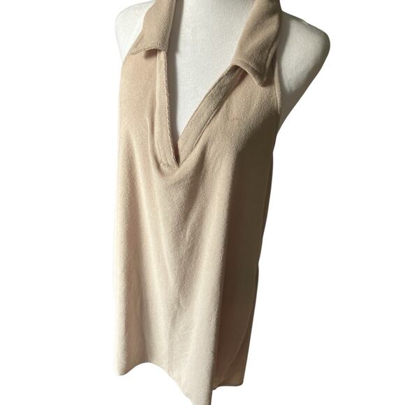 Barr III Dresses & Skirts - Womens Plus Size Terry Cloth Halter Mini Dress Beige Sz 4x Beach Summer Casual